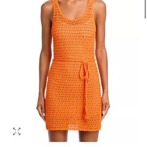 Alice + Olivia Orange Crochet Mini Dress